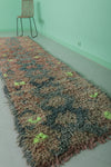 Moroccan Shaggy Runner Rug 2.8 x 11.6 FT | Handmade with Vibrant Accents