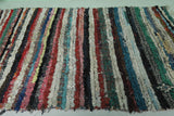 Colorful Moroccan Boucherouite Rug – 4.9 x 8.1 FT | Handmade Striped Berber Carpet