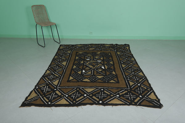 Authentic African Mud Cloth Textile – 5.3 FT x 7.2 FT | Handwoven in Earthy Tones