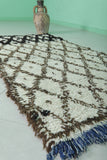 Handmade Moroccan Berber Rug – 2.9 x 5.8 ft Diamond Pattern Shag