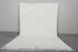 6.4 x 9.4 FT Moroccan Rug - Minimalist Ivory Diamond Pattern Berber Carpet