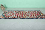 Colorful Moroccan Boucherouite Azilal Runner Rug – 2.1 x 8.1 FT | Handmade Bohemian Carpet