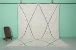 8.8 x 11.4 FT Moroccan Rug – Ivory with Bold Diamond Lines