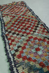 Colorful Moroccan Boucherouite Azilal Runner Rug – 2.1 x 8.1 FT | Handmade Bohemian Carpet