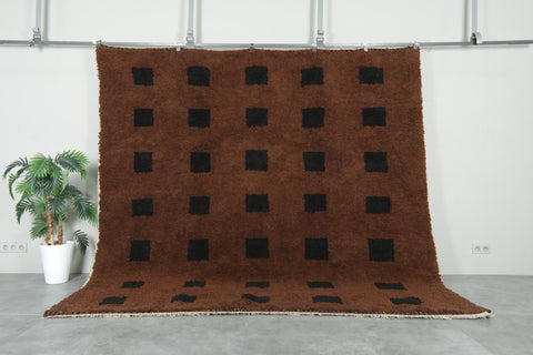 Custom Wool Rug – Dark Brown with Black Card Motifs