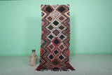 Handmade Moroccan Boucherouite Runner Rug - 3 FT x 7.3 FT | Geometric Diamond Pattern