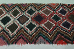 Handmade Moroccan Boucherouite Runner Rug - 3 FT x 7.3 FT | Geometric Diamond Pattern