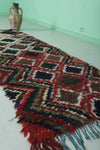 Handmade Moroccan Boucherouite Runner Rug - 3 FT x 7.3 FT | Geometric Diamond Pattern