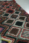 Handmade Moroccan Boucherouite Runner Rug - 3 FT x 7.3 FT | Geometric Diamond Pattern