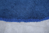 Handmade Blue round custom rug - Moroccan beni ourain carpet