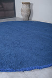 Handmade Blue round custom rug - Moroccan beni ourain carpet