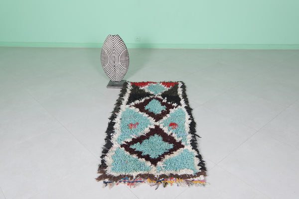 Vibrant Moroccan runner rug – 2.3 x 5.1 FT | Handwoven wool accent