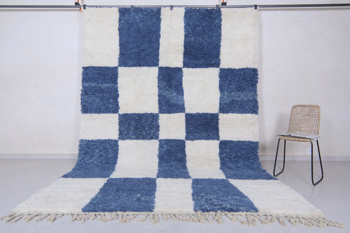 Custom White & Blue Checkered Rug – Unique and Stylish Home Décor ...