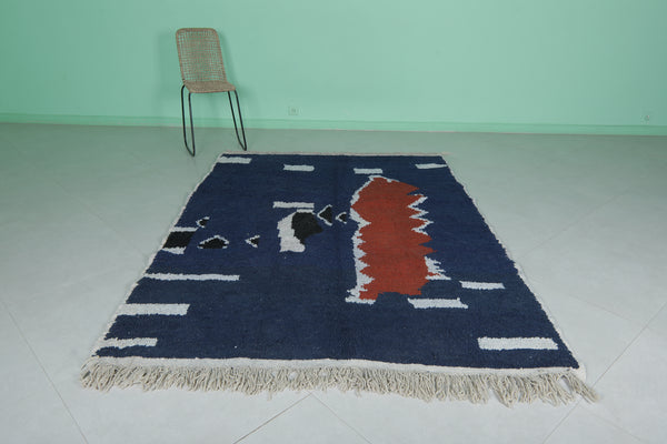 Colorful azilal Moroccan berber rug - Bold abstract design | 5.6 FT X 7.9 FT