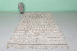 Handmade Moroccan Runner Rug with Sequins - 5 FT X 8.9 FT - Elegant Ivory Design