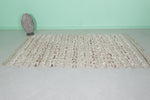 Handmade Moroccan Runner Rug with Sequins - 5 FT X 8.9 FT - Elegant Ivory Design