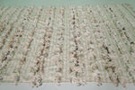 Handmade Moroccan Runner Rug with Sequins - 5 FT X 8.9 FT - Elegant Ivory Design