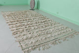 Handmade Moroccan Runner Rug with Sequins - 5 FT X 8.9 FT - Elegant Ivory Design