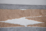 Custom Moroccan Runner Rug - Beige and White Wool Rug