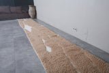 Custom Moroccan Runner Rug - Beige and White Wool Rug