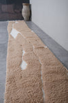 Custom Moroccan Runner Rug - Beige and White Wool Rug