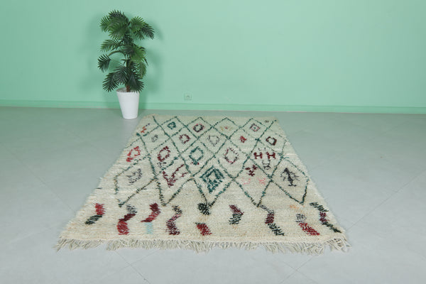 Vintage Moroccan handmade berber rug - 4.9 FT × 10.5 FT