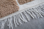 Custom Moroccan Runner Rug - Beige and White Wool Rug