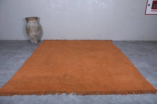Large orange Moroccan rug – 8.8 x 10.1 ft | Cozy handmade area rug