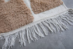 Custom Moroccan Runner Rug - Beige and White Wool Rug