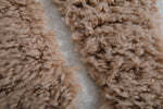 Custom Moroccan Runner Rug - Beige and White Wool Rug