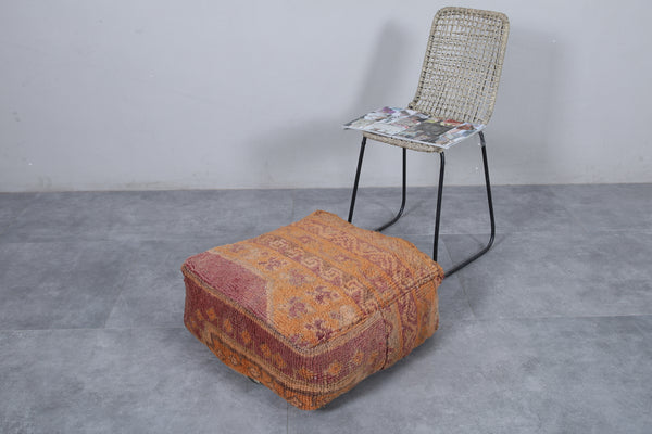 Moroccan Vintage Ottoman Pouf | Handwoven with Tribal Geometric Patterns