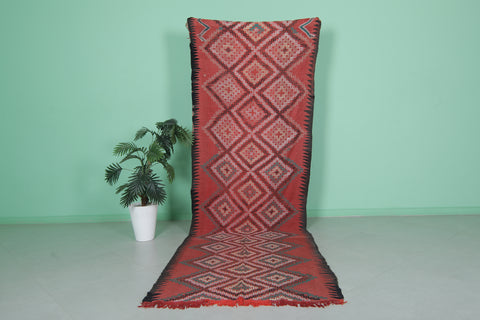 Vintage Hallway Moroccan Rug 3.6 FT x 11.5 FT – Handwoven Wool Runner