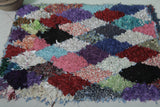 Handmade Small Moroccan Boucherouite Rug - 2.2 FT x 3.2 FT | Colorful Diamond Pattern