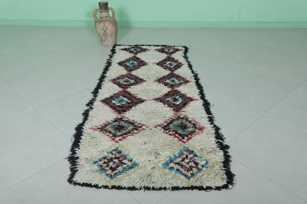 Handmade Moroccan berber rug – 2.7 x 6.4 ft | Stunning diamond motifs