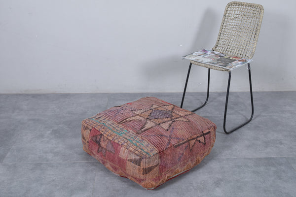 Moroccan vintage ottoman pouf | Handwoven with bold tribal patterns