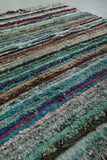 Handmade Moroccan Boucherouite Rug – 4.9 x 6 FT | Colorful Striped Berber Carpet