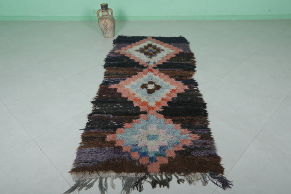 Vintage handmade Moroccan berber runner rug – 3.1 x 7.7 ft | Unique Moroccan carpet