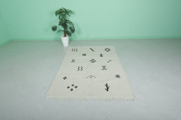 4.5 x 6.9 FT Moroccan rug – Handwoven berber symbol area carpet