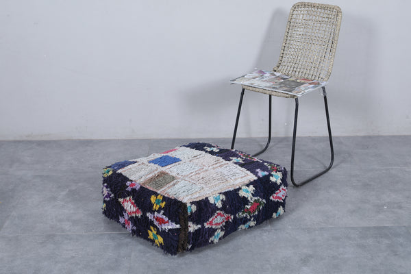 Moroccan Vintage Ottoman Pouf | Handwoven with Tribal Geometric Patterns