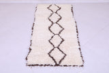 Handwoven Moroccan Rug - Minimalist Diamond Design in Cream and Brown 2.5 x 5.7 ft