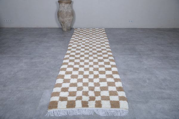 Beige & cream checkered custom Moroccan rug - Elegant and versatile