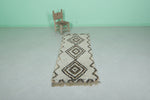 Handcrafted Beni Ourain Berber Rug - Moroccan Wool Carpet 2.3 X 5.9 FT | Geometric Diamond Pattern