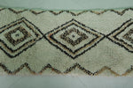 Handcrafted Beni Ourain Berber Rug - Moroccan Wool Carpet 2.3 X 5.9 FT | Geometric Diamond Pattern