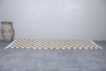 Beige & White Checkered Custom Moroccan Rug – Elegant and Versatile