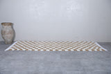 Beige & White Checkered Custom Moroccan Rug – Elegant and Versatile