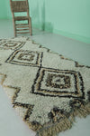 Handcrafted Beni Ourain Berber Rug - Moroccan Wool Carpet 2.3 X 5.9 FT | Geometric Diamond Pattern