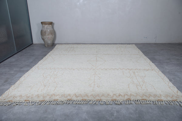 Creamy handmade custom rug with beige patterns