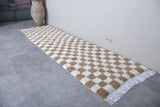 Beige & White Checkered Custom Moroccan Rug – Elegant and Versatile