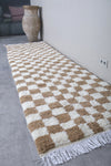 Beige & White Checkered Custom Moroccan Rug – Elegant and Versatile