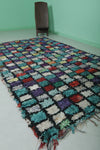 Handmade Moroccan Boucherouite Runner Rug - 5.3 FT x 8.5 FT | Colorful Berber Carpet